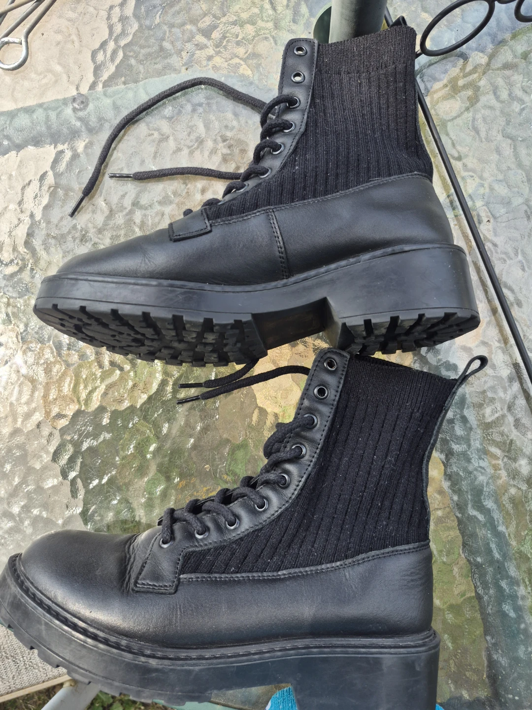 Steve Madden Black Lace-Up Sock Boots - Size 8.5 - photo 4