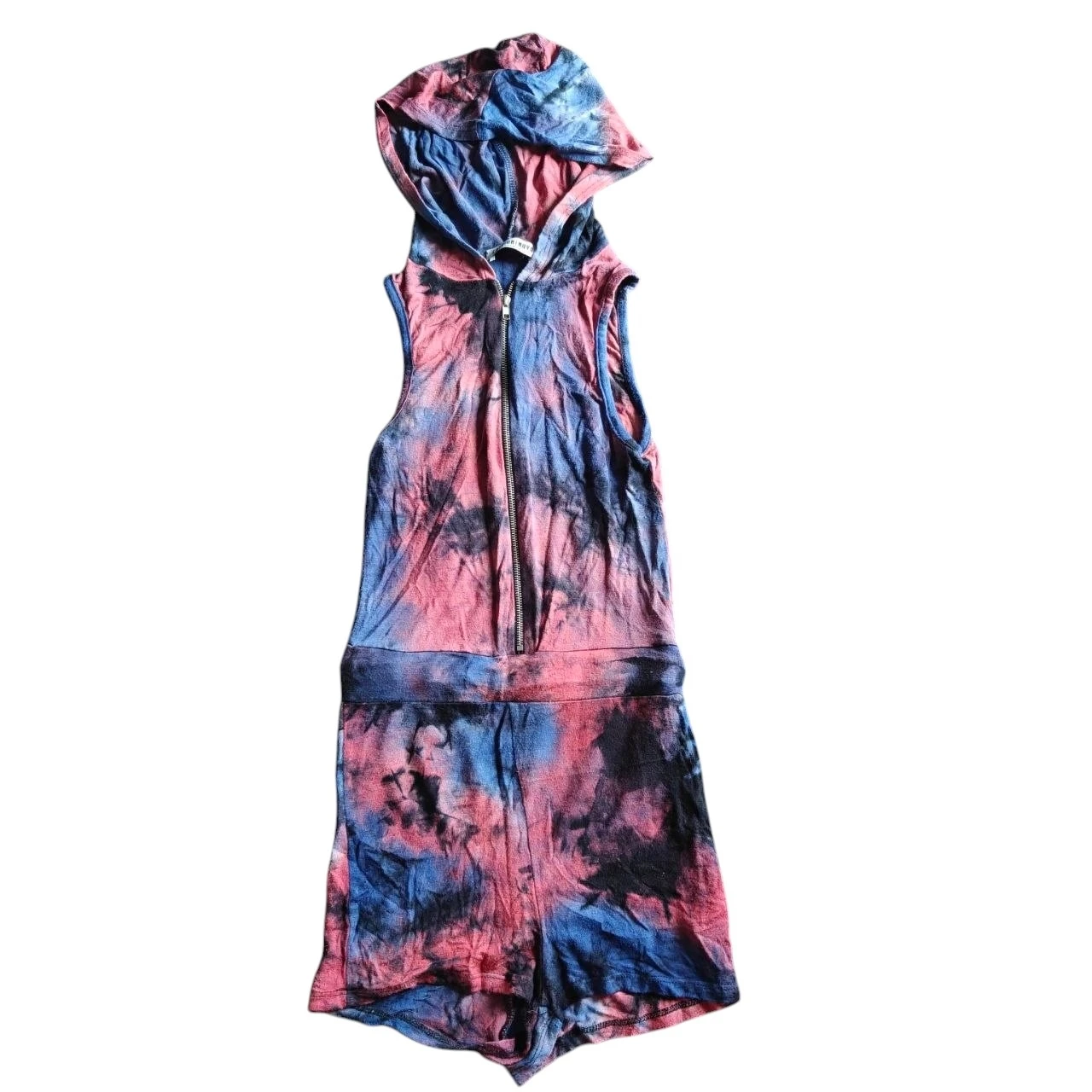 Women's Fashion Nova Tie-Dye Sleeveless Hooded Romper Size XS