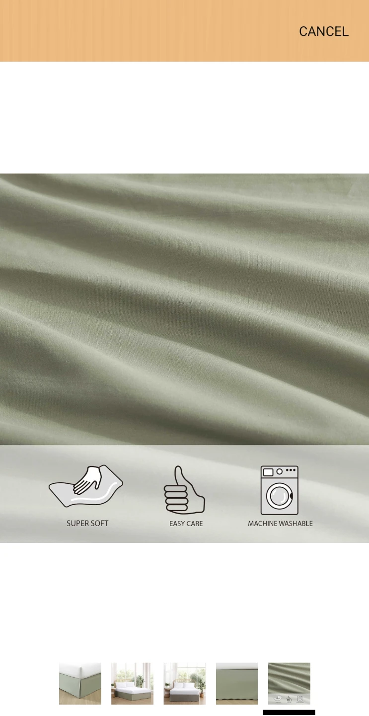 Stone Cottage Queen Bedskirt - Solid Green - photo 3