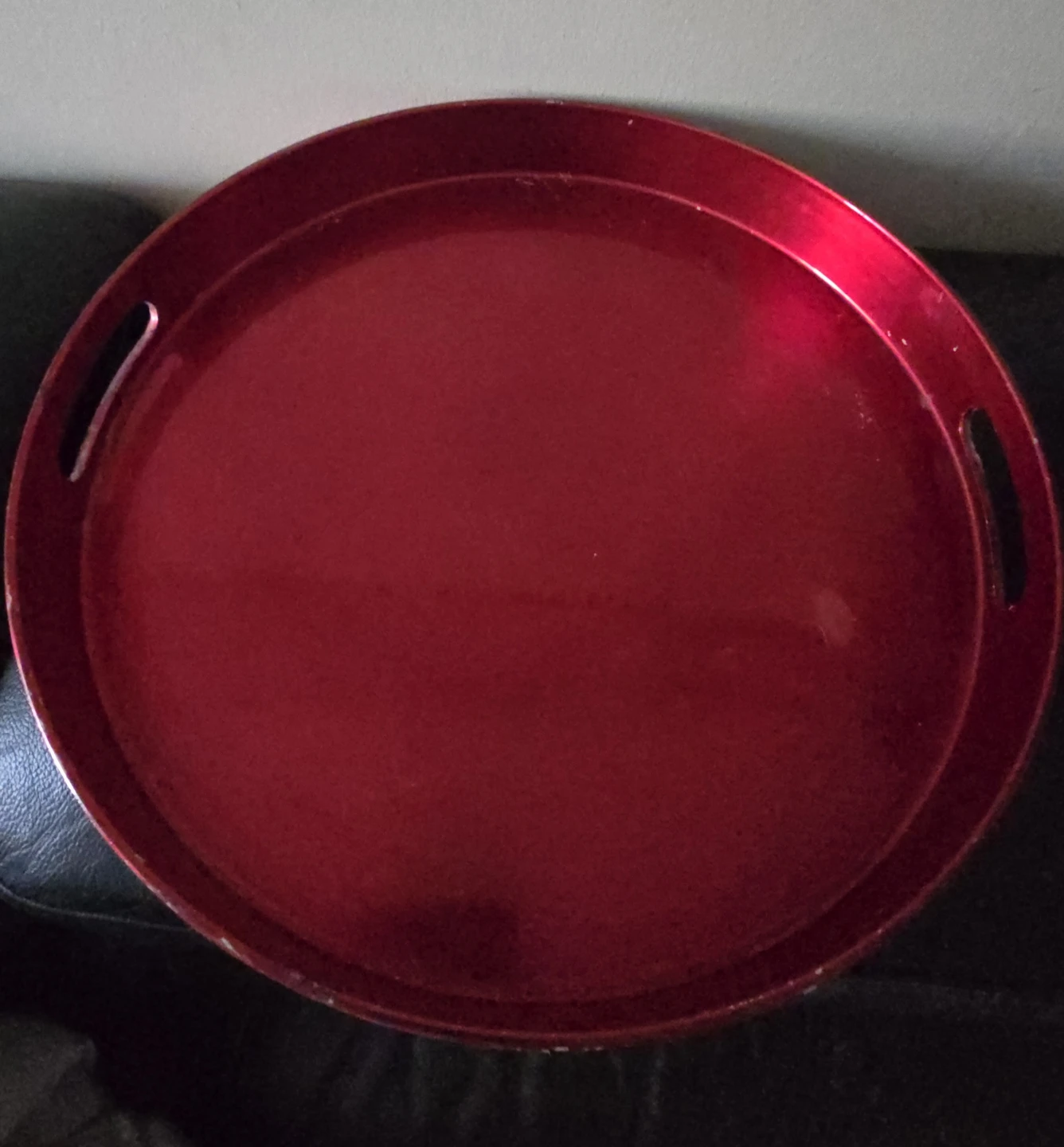 Red Oval Serving Tray