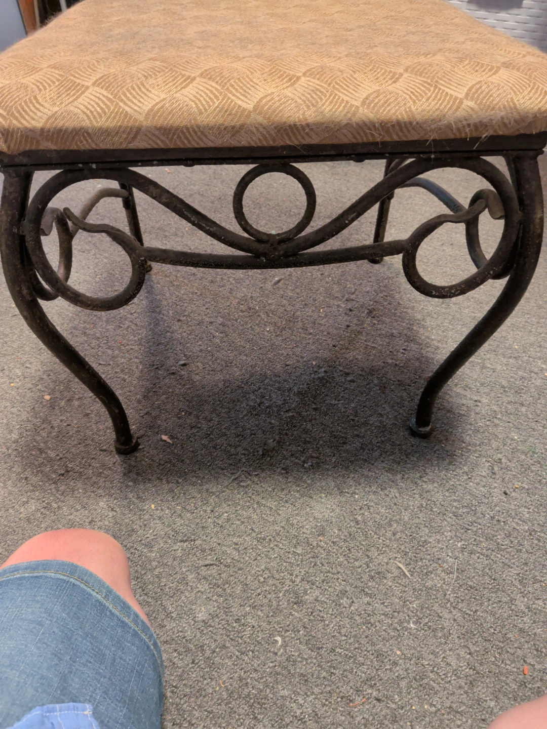 Round Wood Dining Table with Metal Base - photo 4