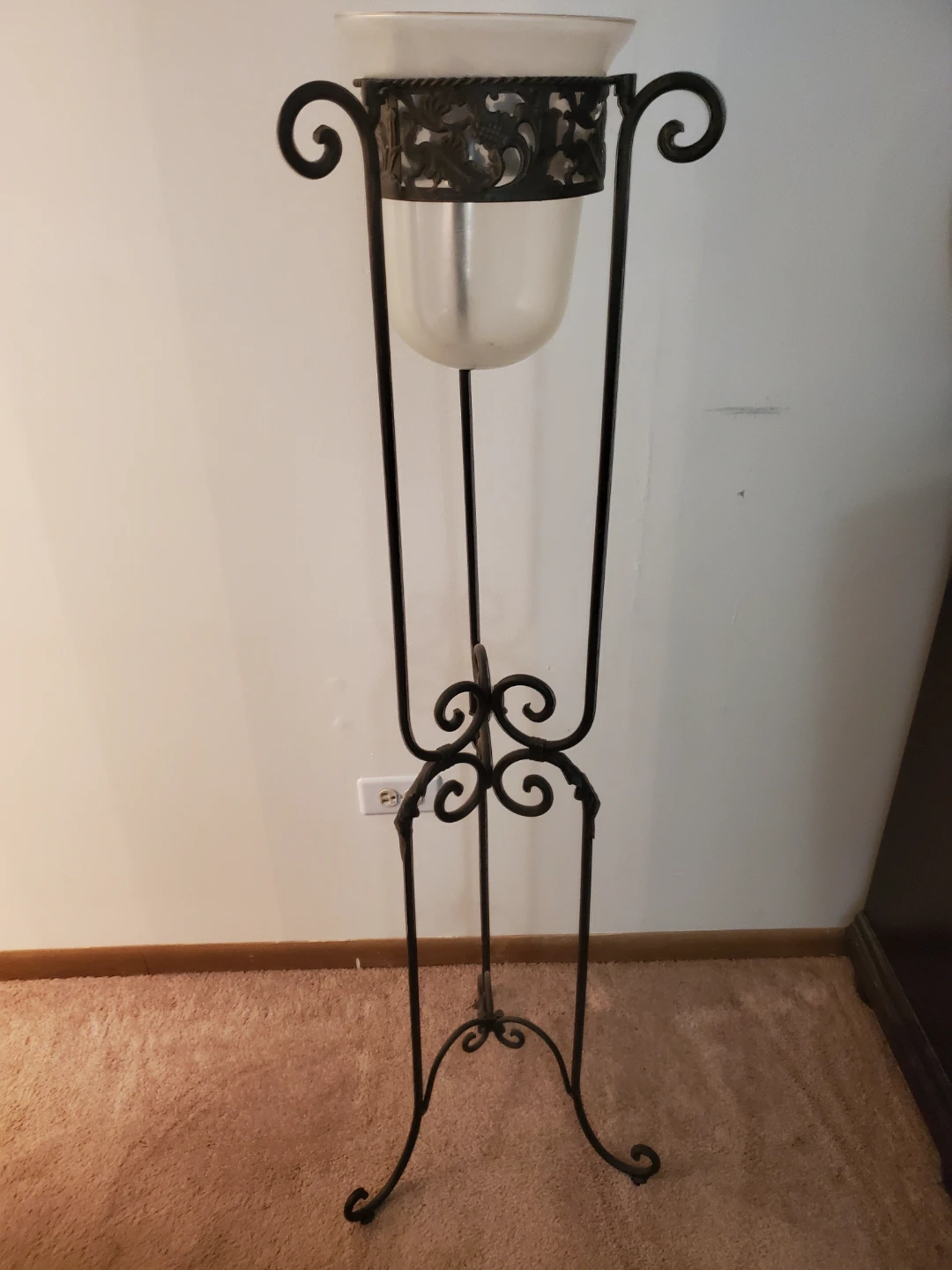 Metal and Glass Pedestal Vase or Planter Stand - photo 3