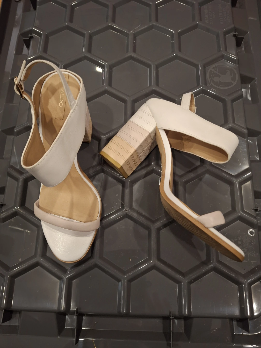 ALDO White Block Heel Sandals