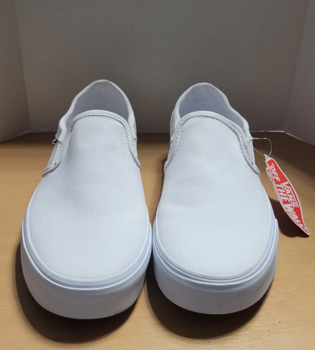 Vans White Slip-On Shoes women size 10 - photo 4