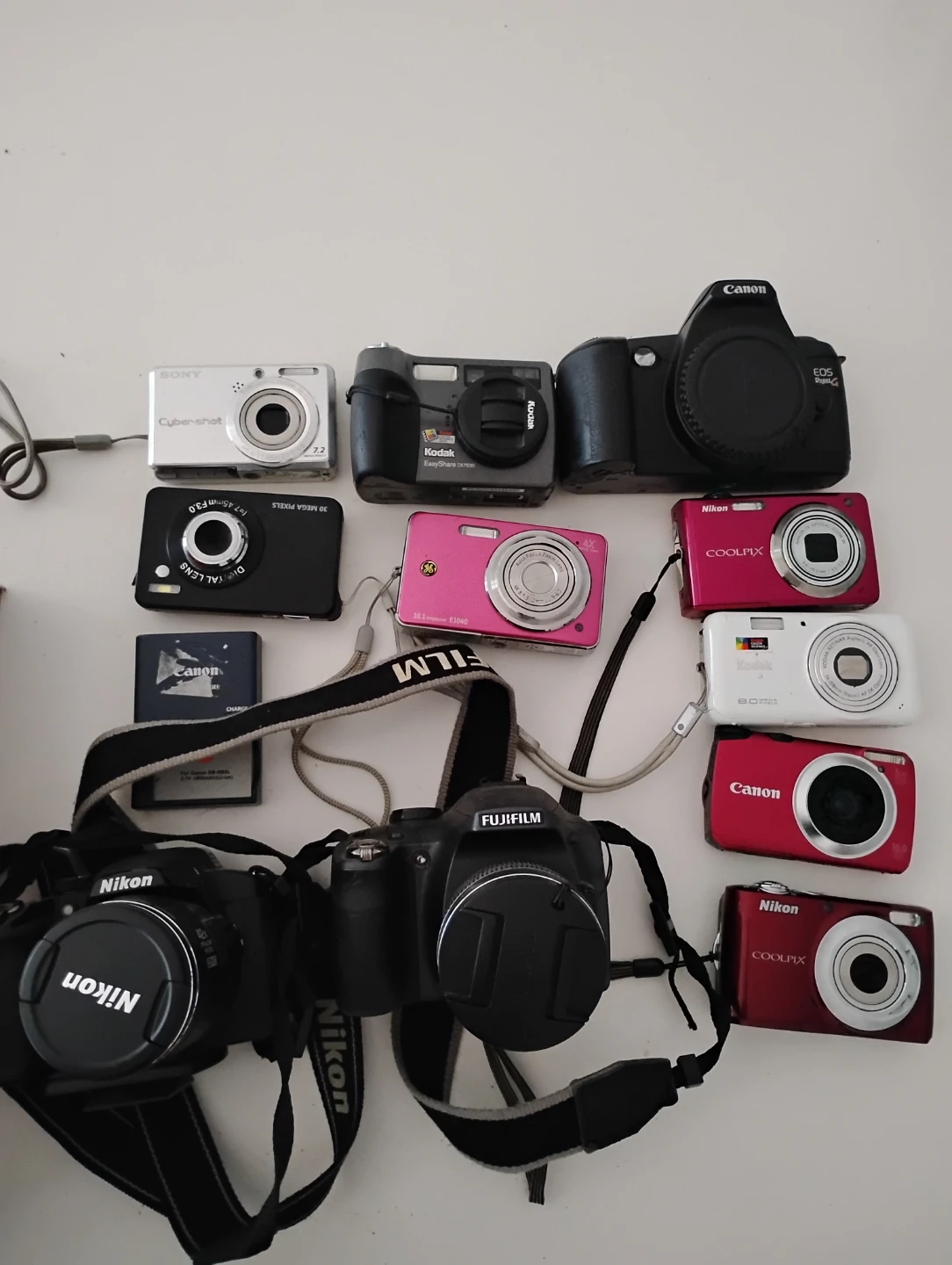 Assorted Digital Cameras - Sony, Kodak, Nikon, Fujifilm, Canon