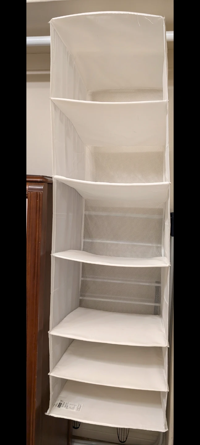 White 6-Shelf Hanging Closet Organizer / Storage