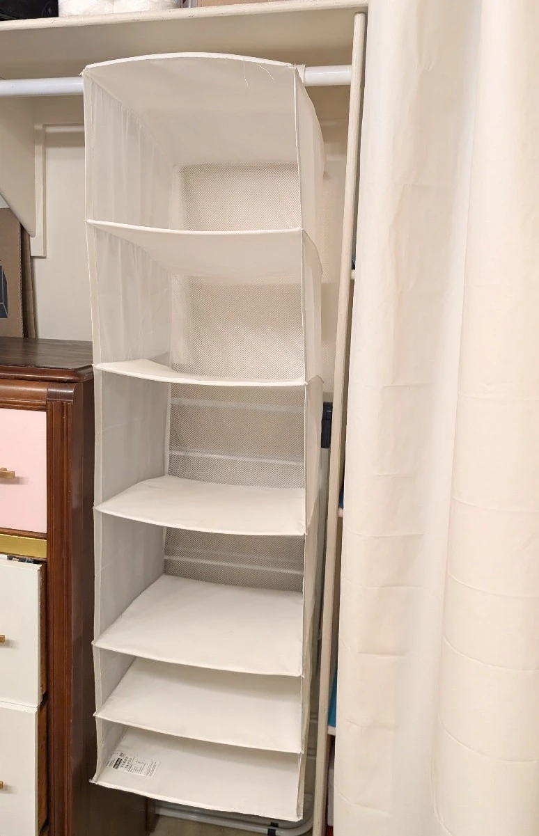 White 6-Shelf Hanging Closet Organizer / Storage - photo 2