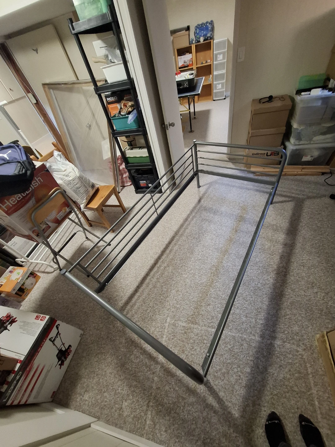 Grey Metal Bed Frame