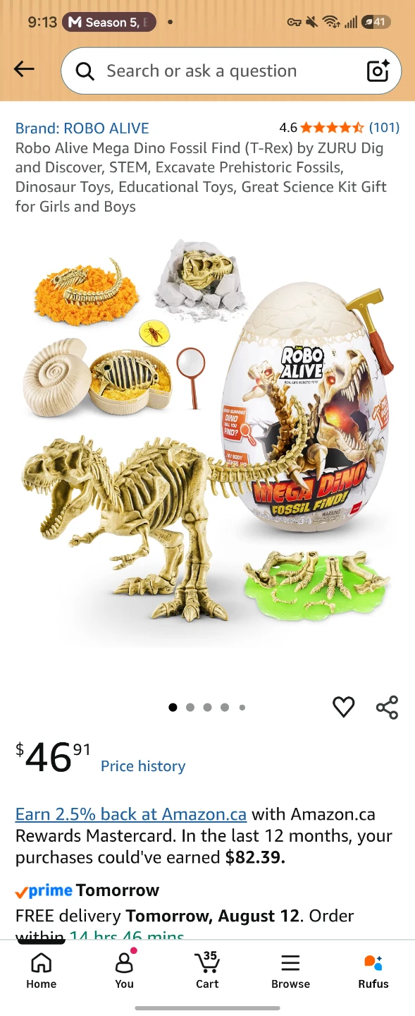 Brand new Robo Alive Mega Dino Fossil Find Dinosaur Egg - photo 3