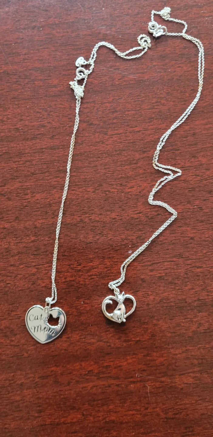 Avon Sterling Silver Cat Necklaces