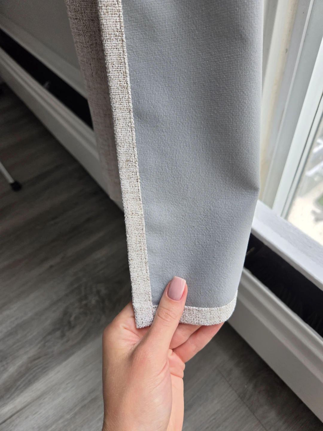 Light Grey Textured Curtains - photo 2