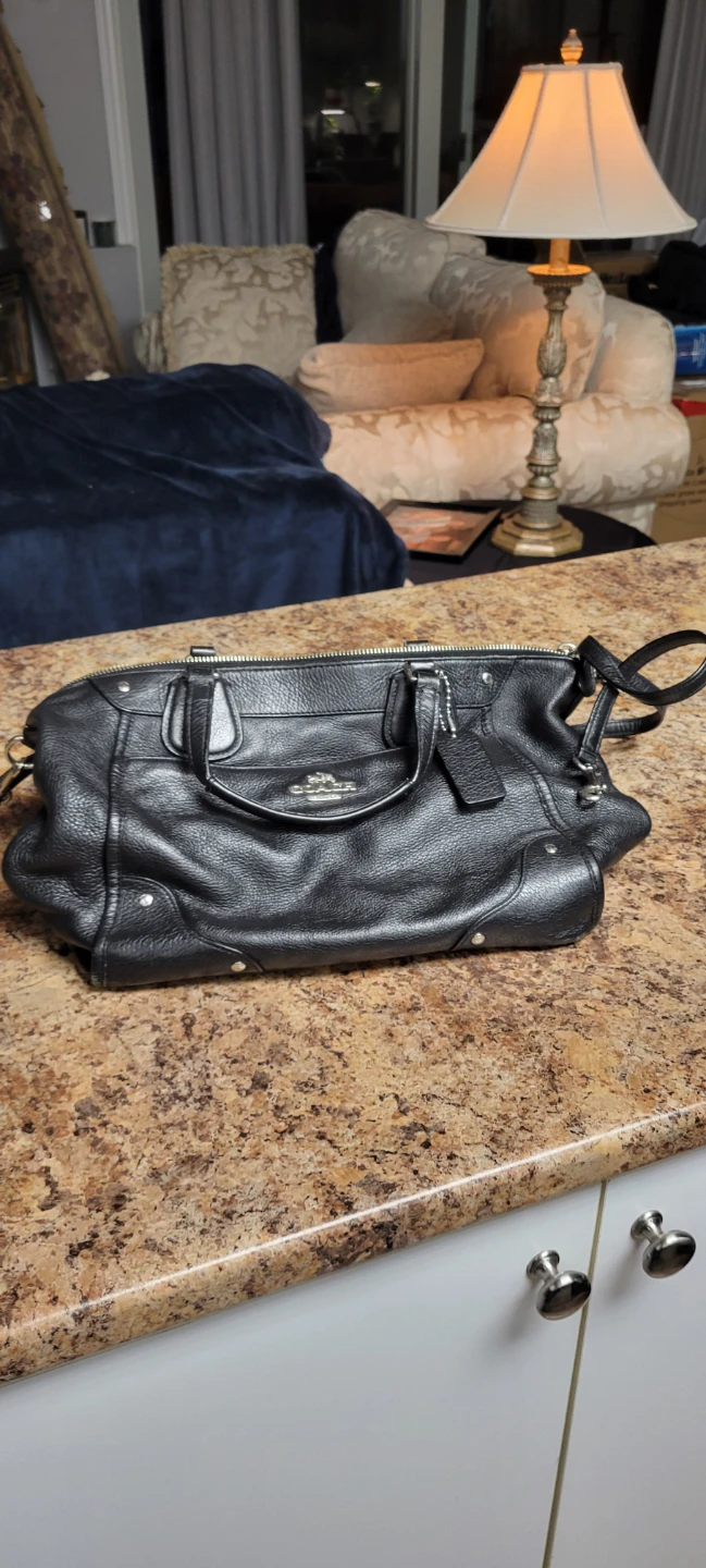 Coach Black Leather Satchel Handbag