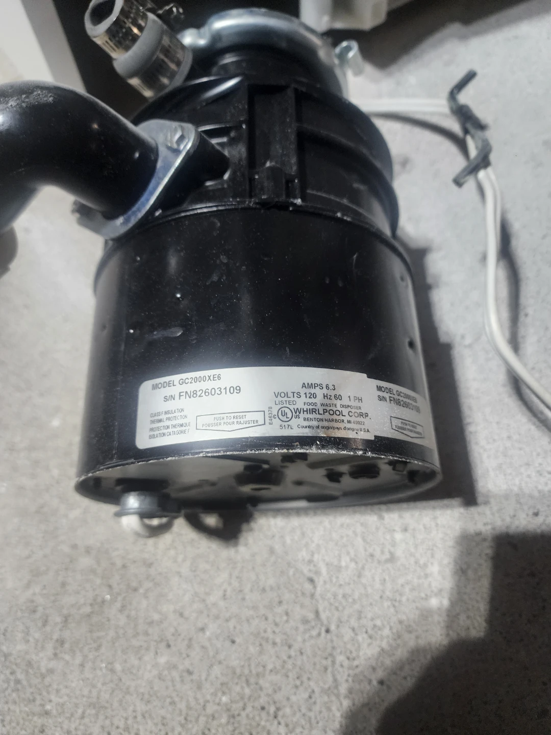 Whirlpool GC2000 Garbage Disposer 1/2 HP - photo 4