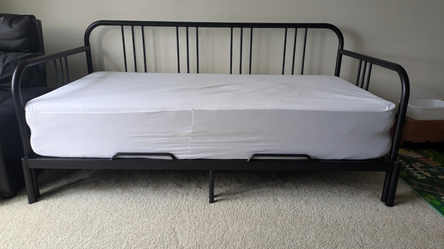 IKEA Black Metal Daybed Frame with Slats - photo 3