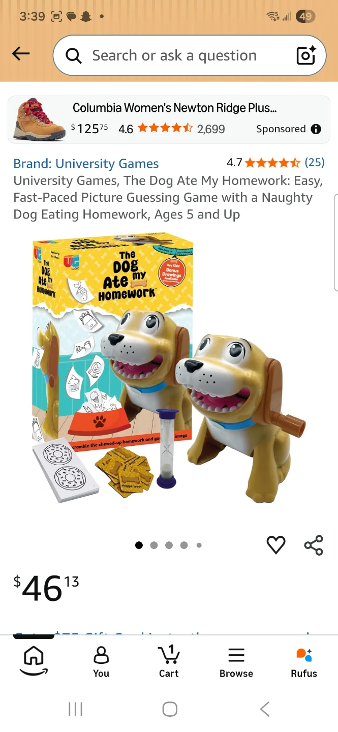University Games The Dog Ate My Homework Guessing Game Ages 5+