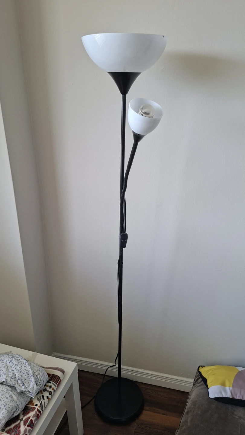 Black Floor Lamp with Two Lights