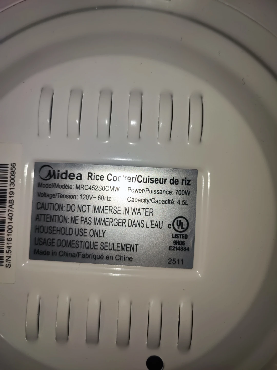 Midea Rice Cooker MRC452S0CMW 4.5L - photo 2