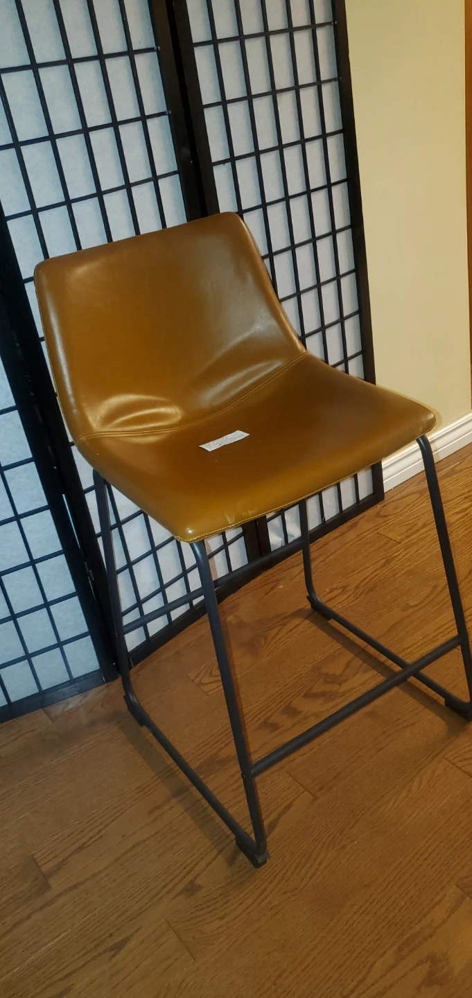 Brown Faux Leather Bar Stool - photo 2