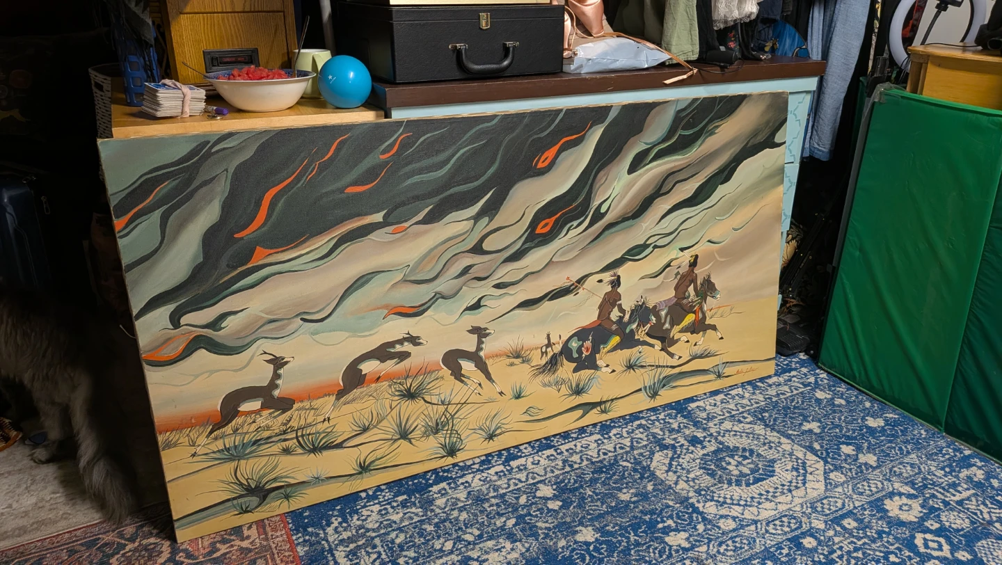 Large Native American Studio/Flatstyle Painting
