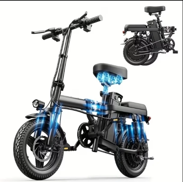Black Folding Electric Bicycle