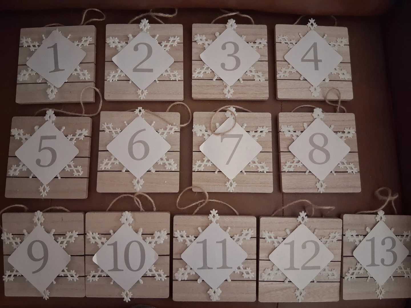Custom Rustic Winter Wedding Table Numbers / Markers (Set of 13)