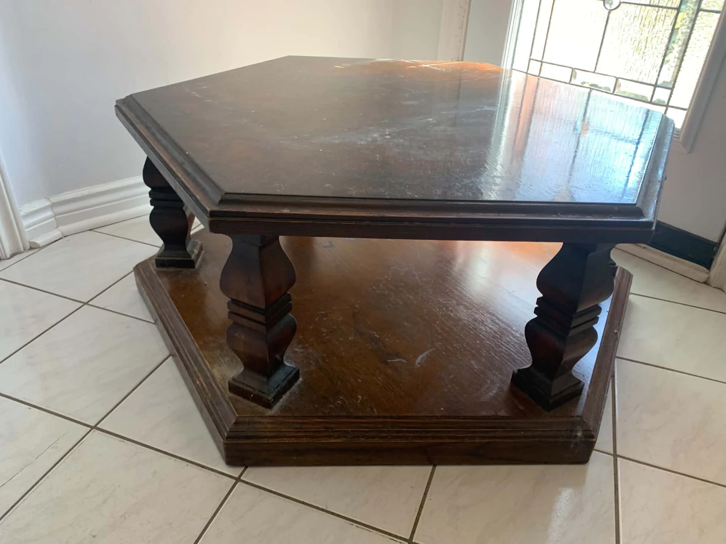 Wooden Hexagonal Coffee Table