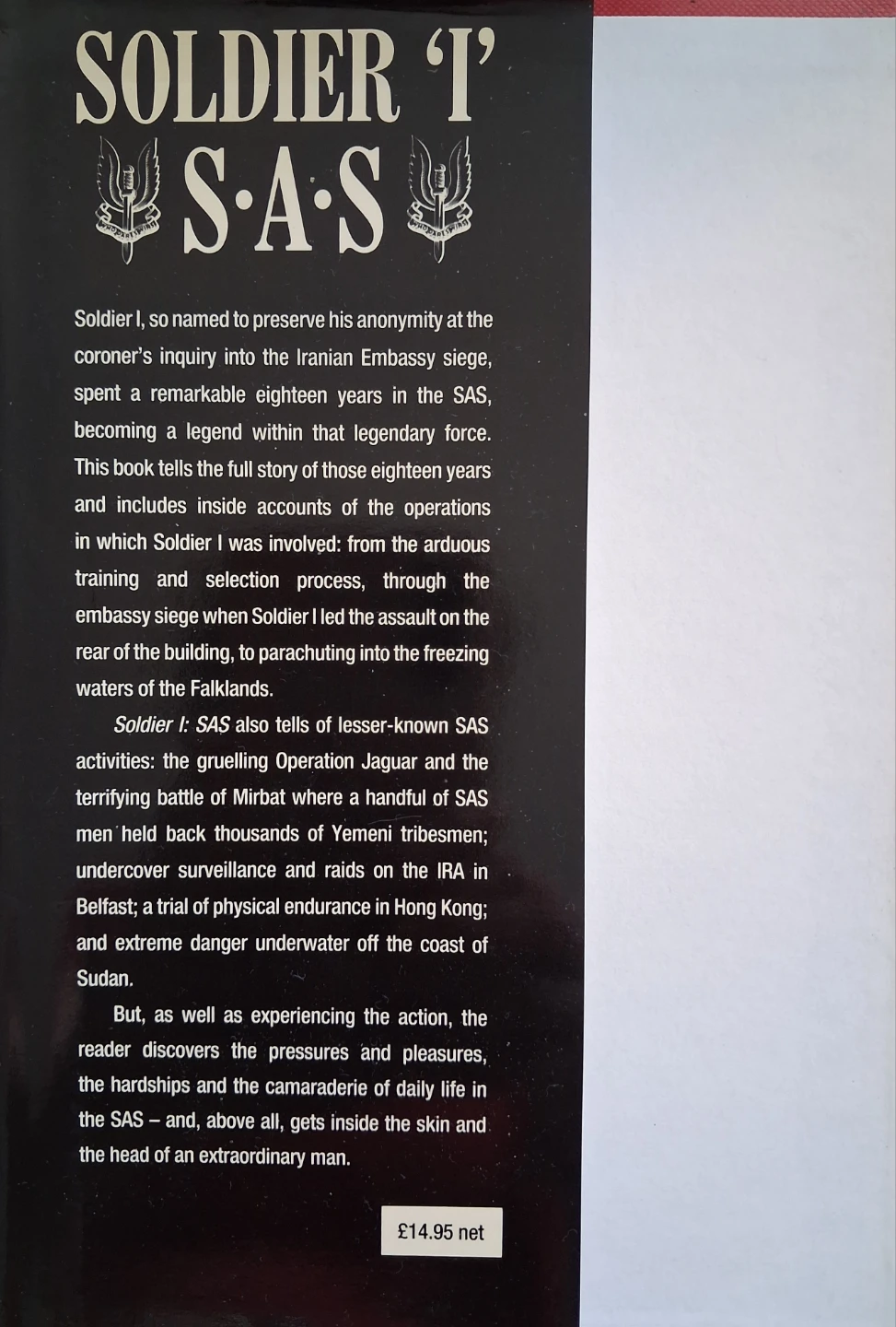 Soldier 'I' S.A.S. by Michael Paul Kennedy Book - photo 3