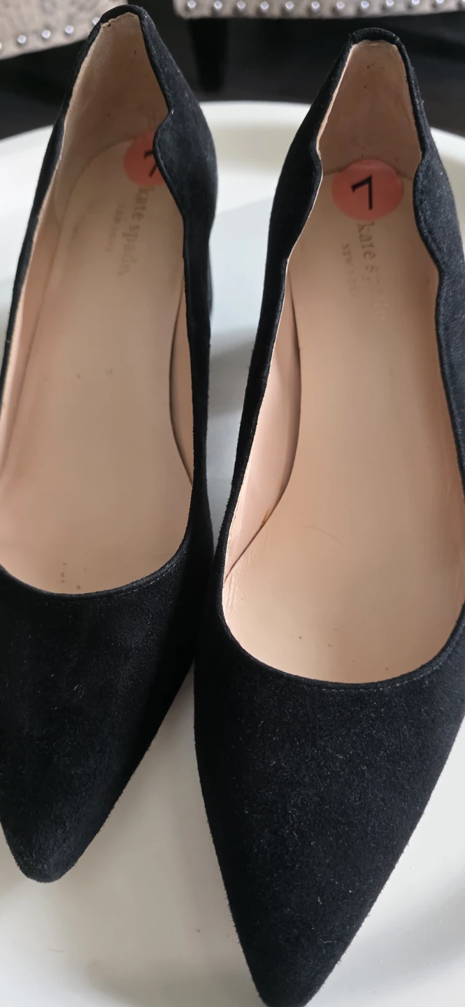 Kate Spade Black Suede Pointed Toe Heels - Size 7 - photo 4