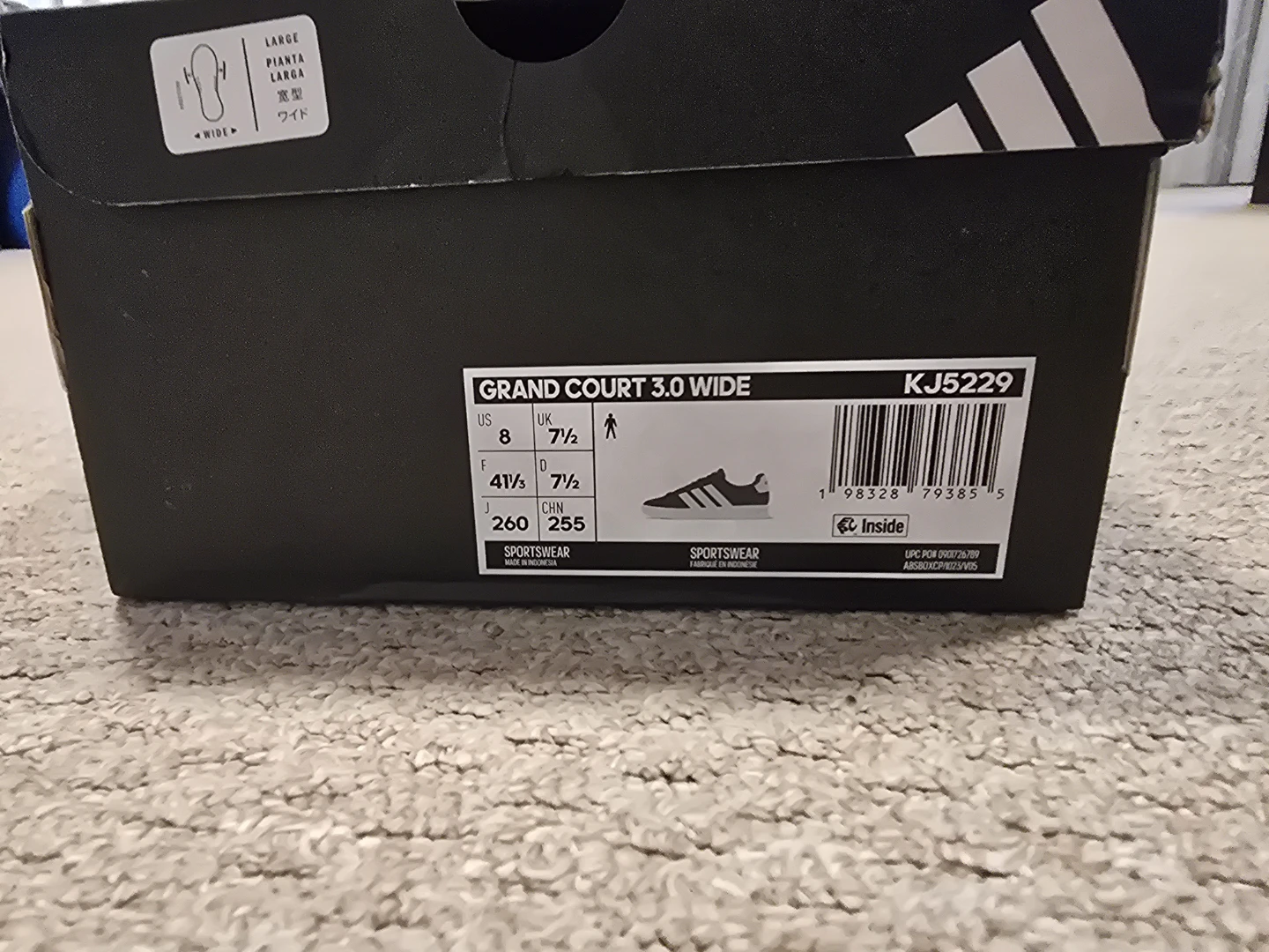 Adidas grand court 3.0 size 8 shoes