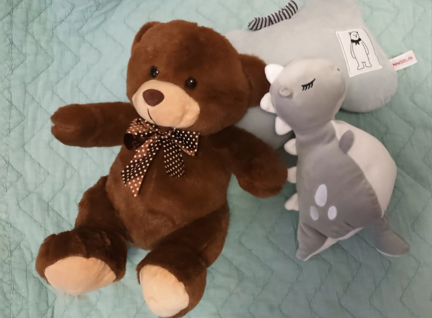 Brown Teddy Bear with Polka Dot Bow