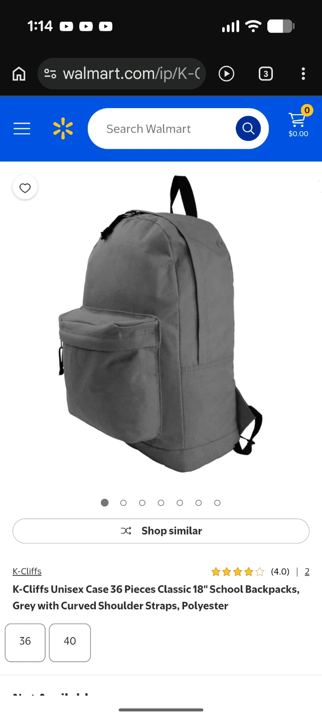 K-Cliffs Unisex Case 36 Pieces Classic 18" School Backpacks - photo 3