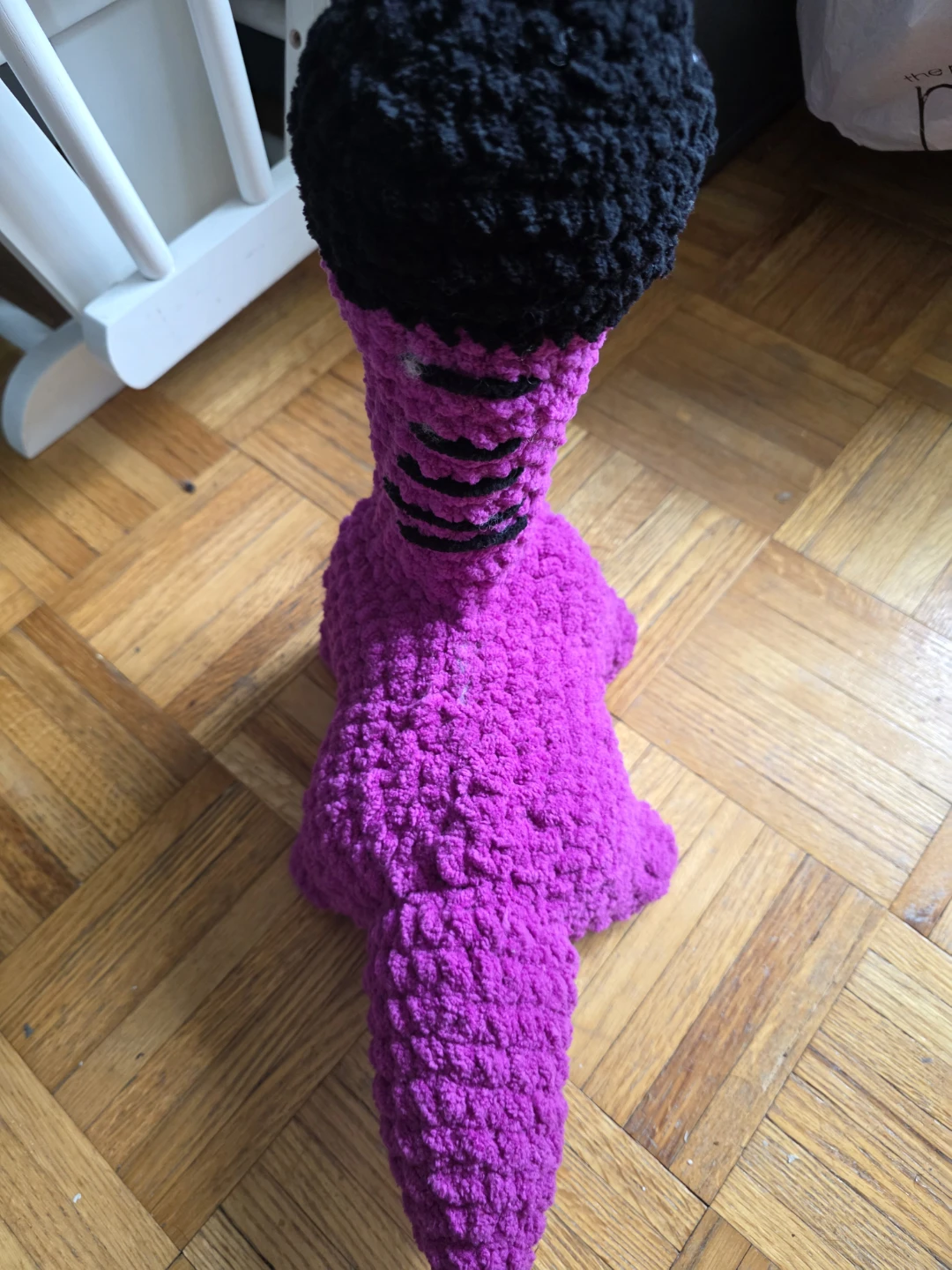 Crocheted Purple Dinosaur plush - photo 2