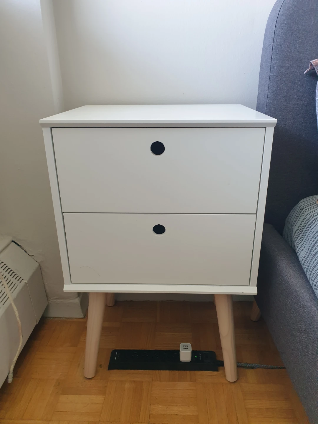 Two OPLEV 2-Drawer Nightstand with Tapered Legs - photo 2