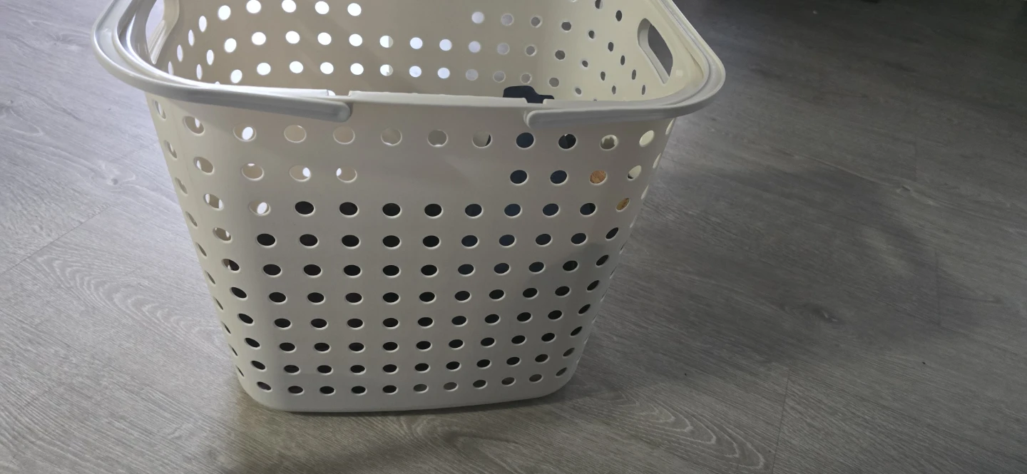 White Plastic Laundry Basket