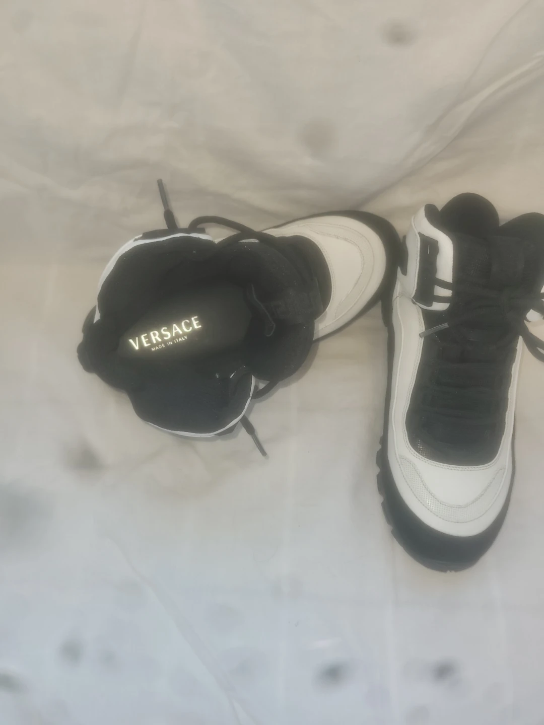 Versace High-Top Sneakers - Black and White