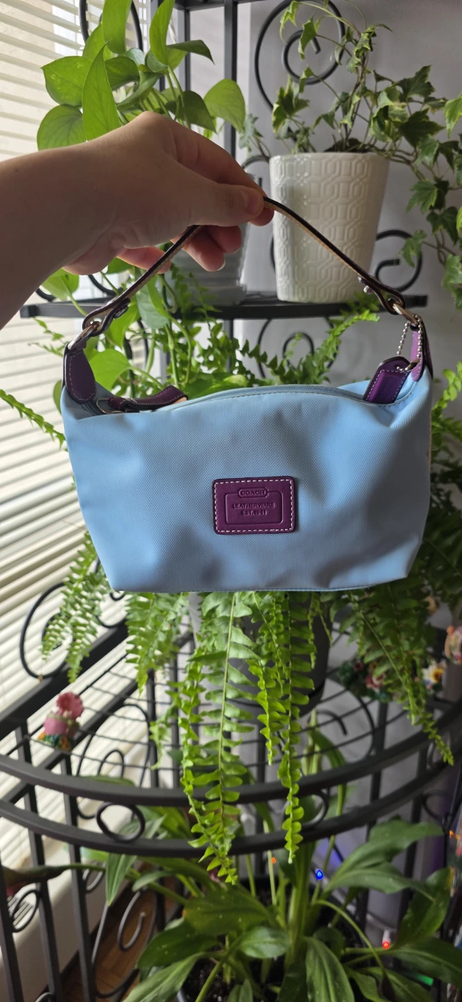 Vintage Y2K Coach Baby Blue Nylon Mini Bag - Like New