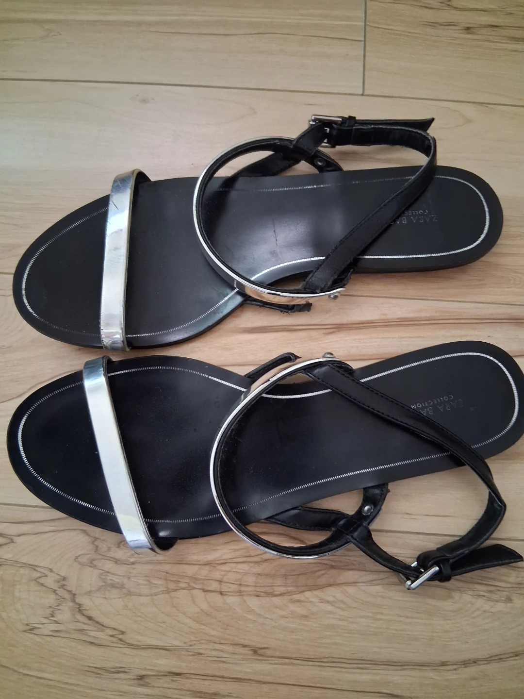 Two Sandals - Zara Black Strappy Sandals and Baboo Beige Sandals - photo 3