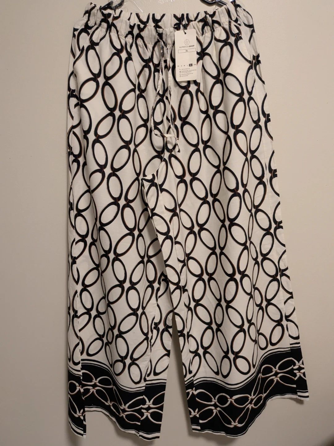 ALMEOH SHOP Women's Patterned Wide-Leg Pants