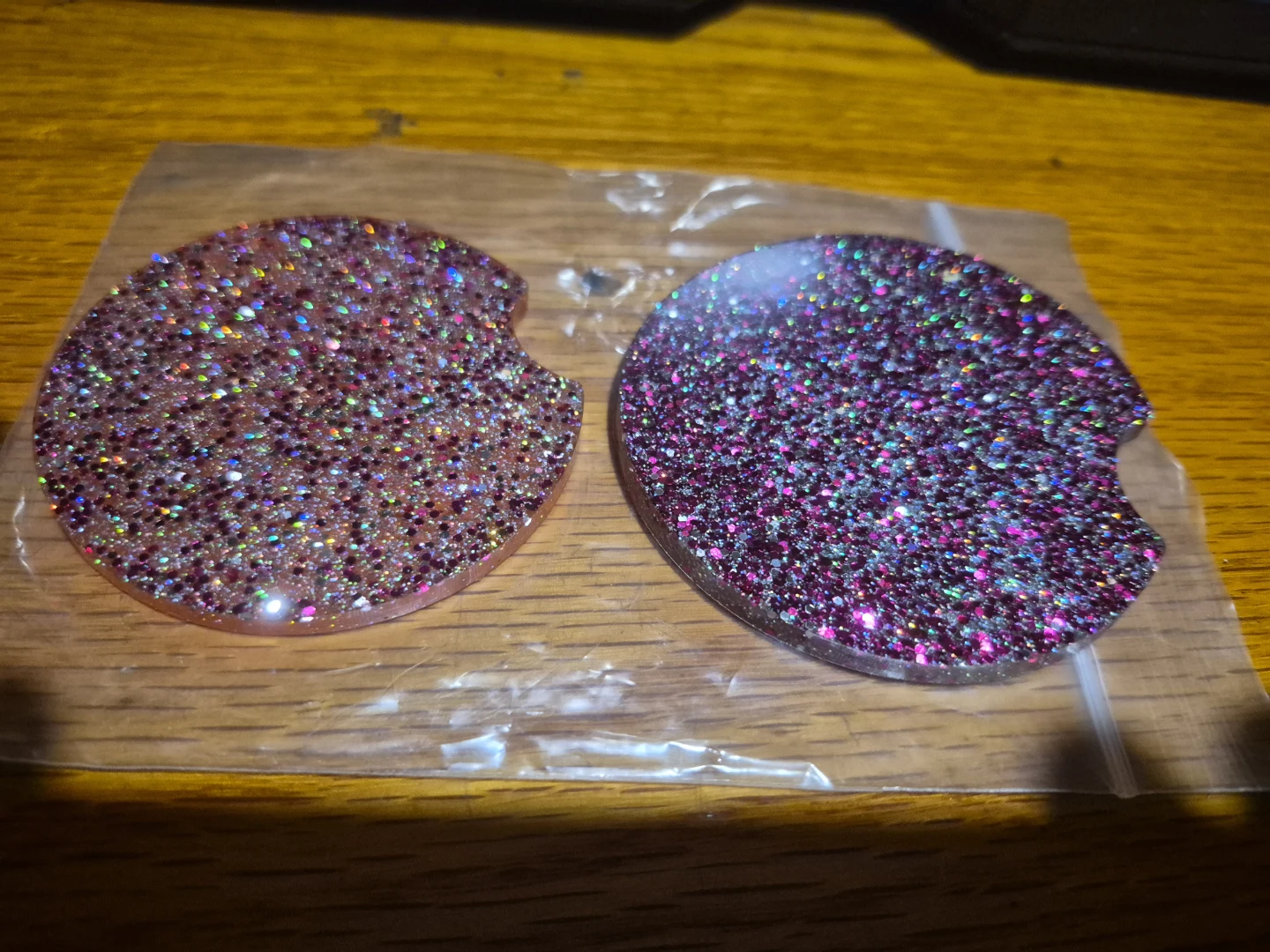 Glitter Car Coasters Set