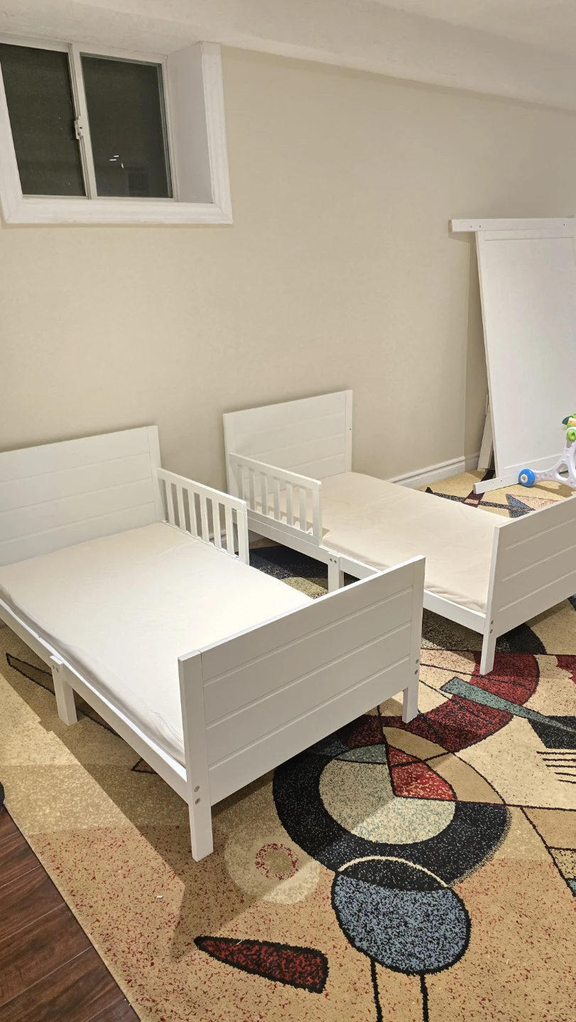 Two White Twin Beds with Rails - photo 4
