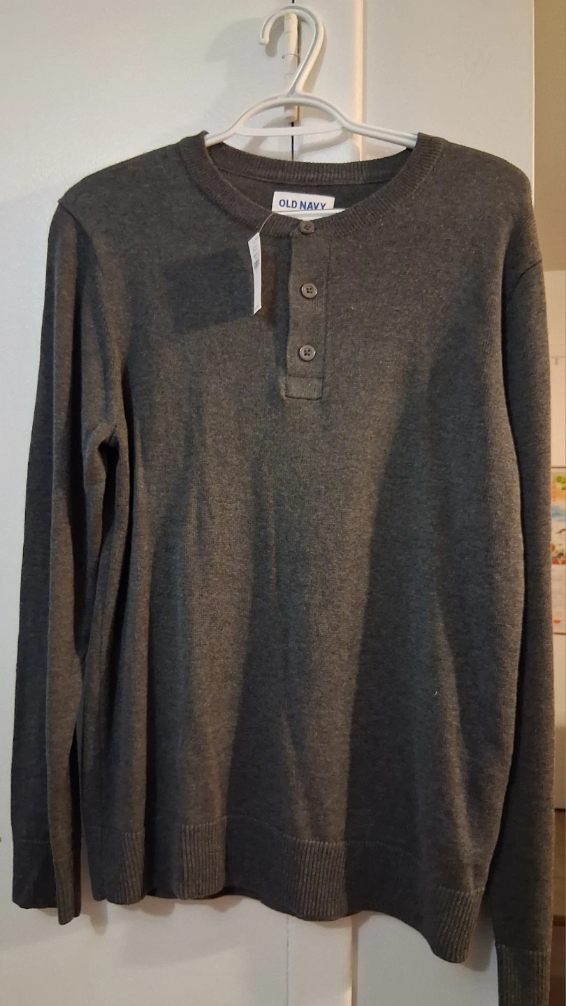 Old Navy Men's Gray Henley Sweater Size S