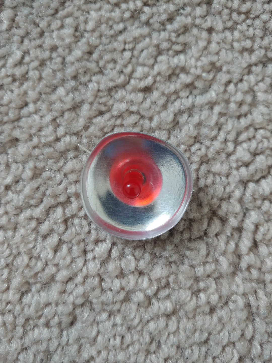 Silver Small LED Light with Red Cap