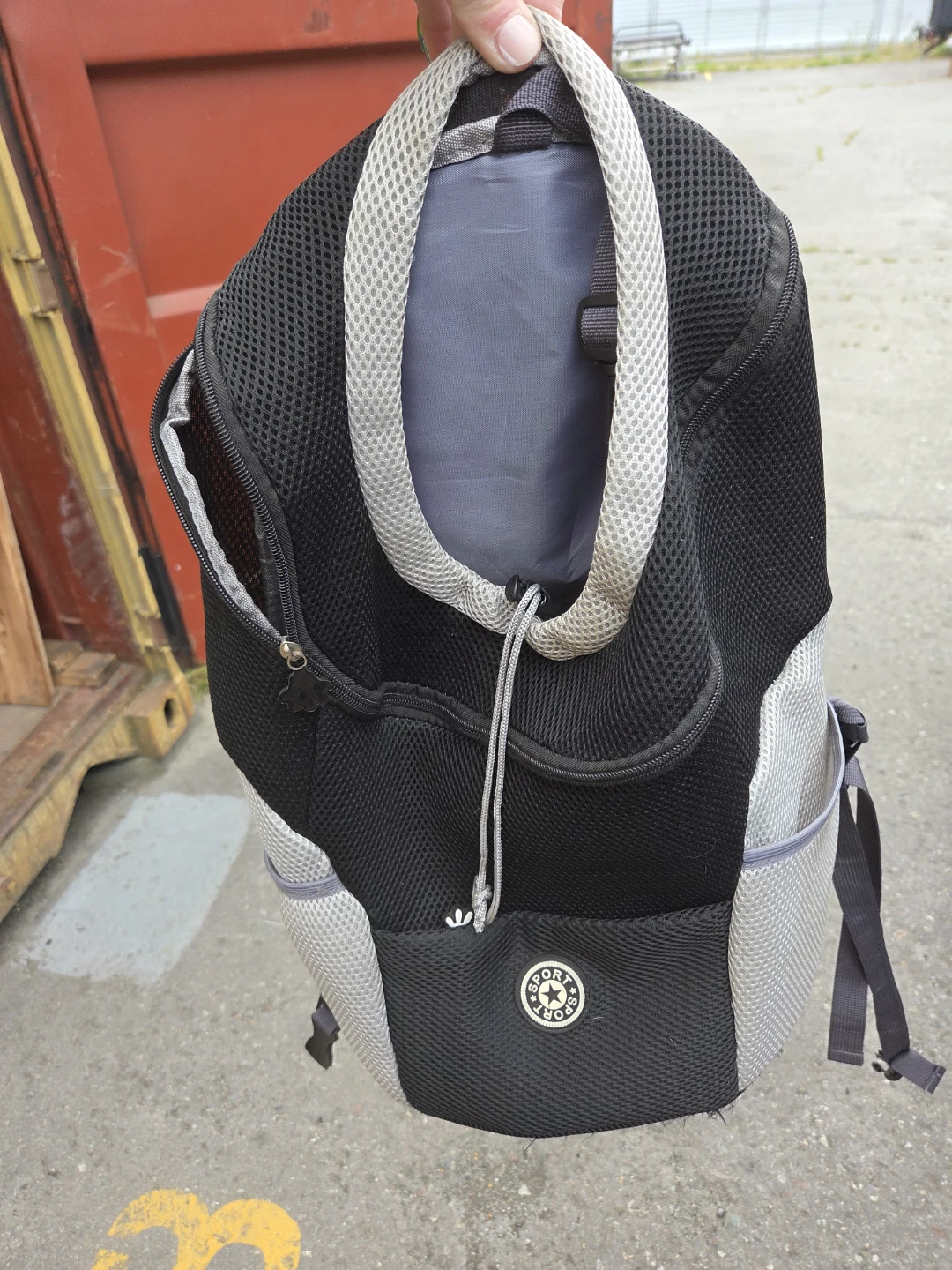 Black & Grey Mesh Dog Backpack