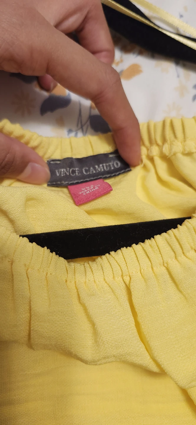 Vince Camuto Yellow Off-the-Shoulder Blouse with Tie - photo 2
