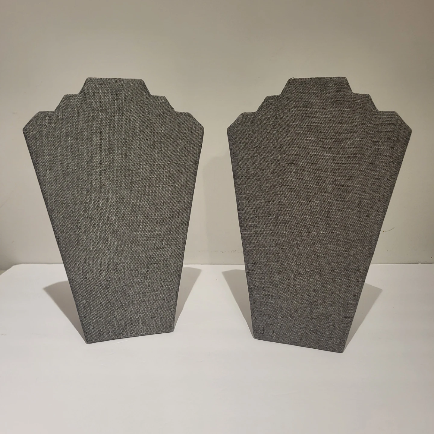 Grey Fabric Necklace Display Stands (Set of 2)