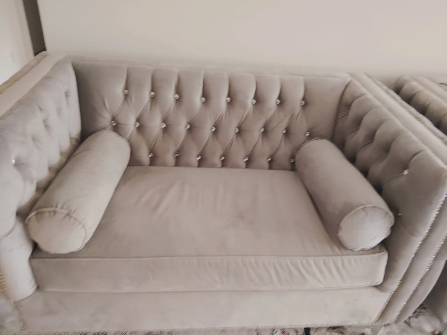 Tufted Loveseat with Bolster Pillows - photo 3