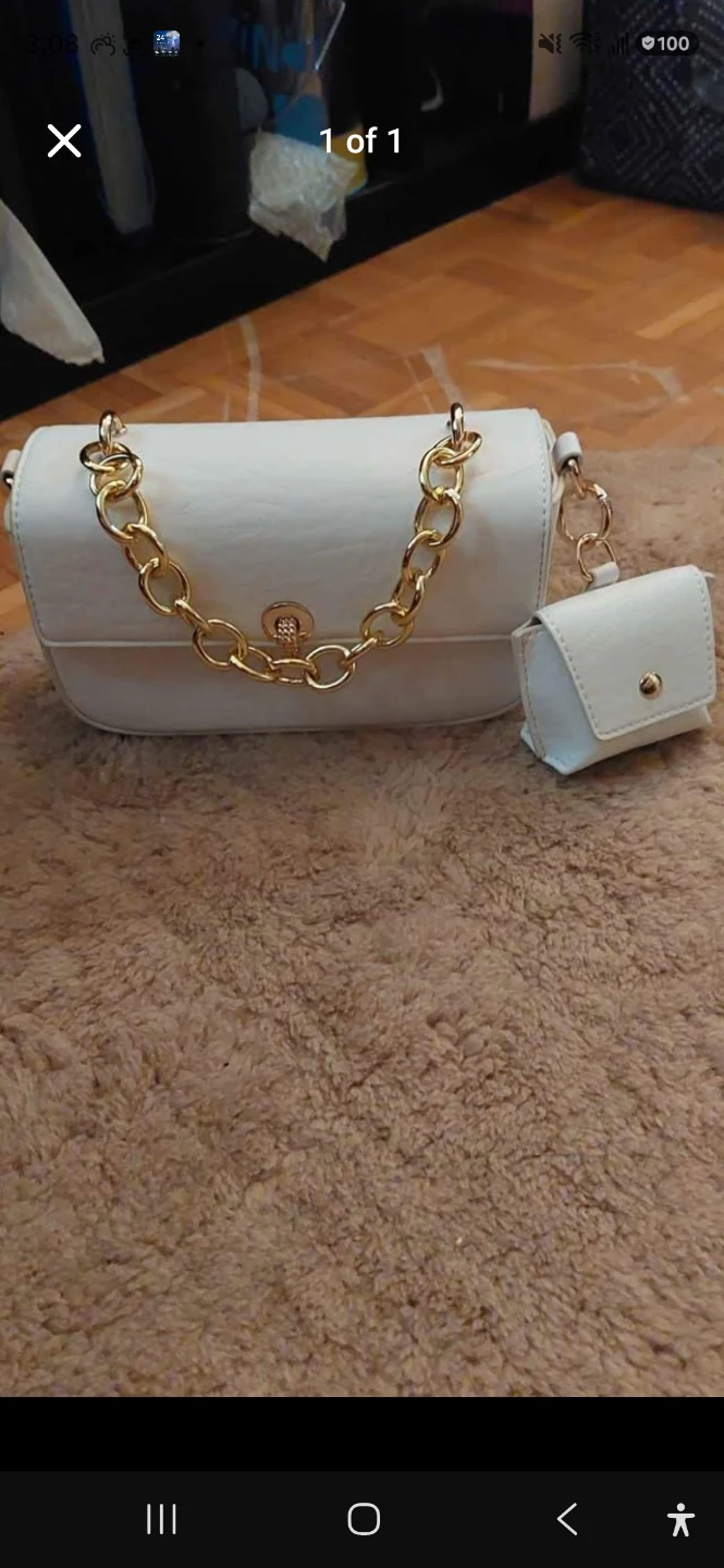 CALL IT SPRING Quilted Cream Handbag with Chain Strap - photo 3