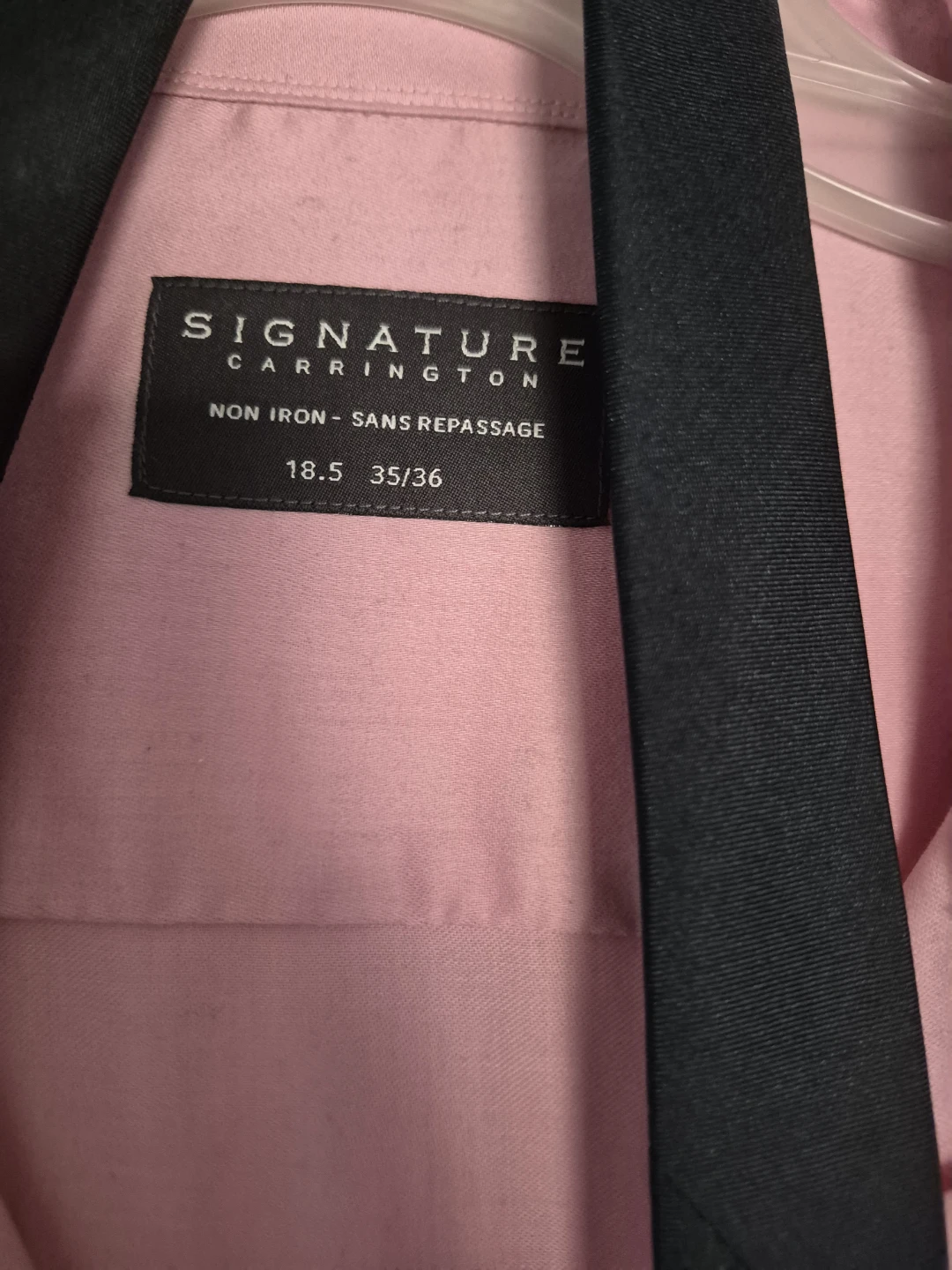 Signature Carrington Mens Dress Shirt & Tie -  Size 18.5 35/36 - photo 2