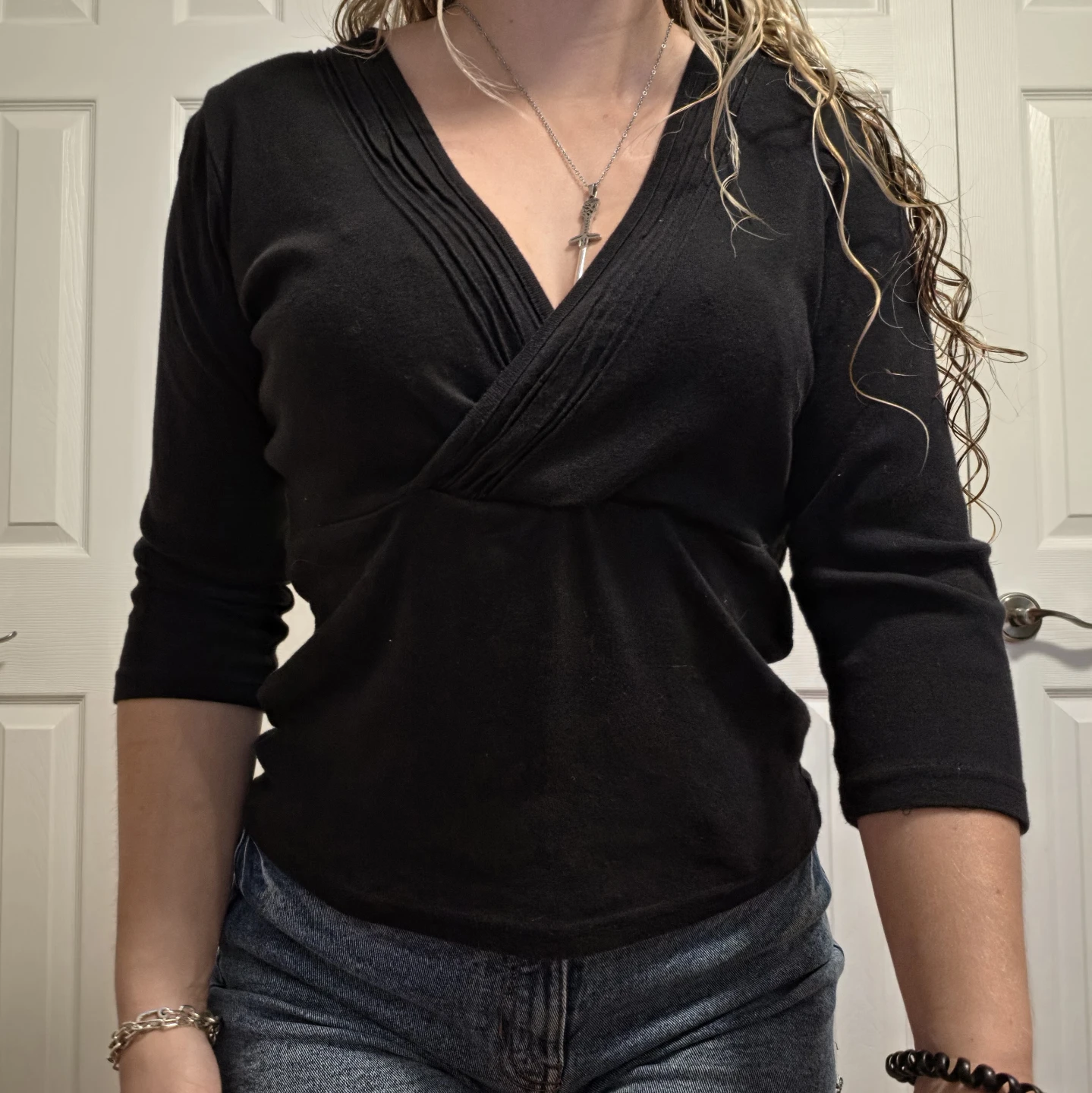 Wrapped V-Neck Top - Size L