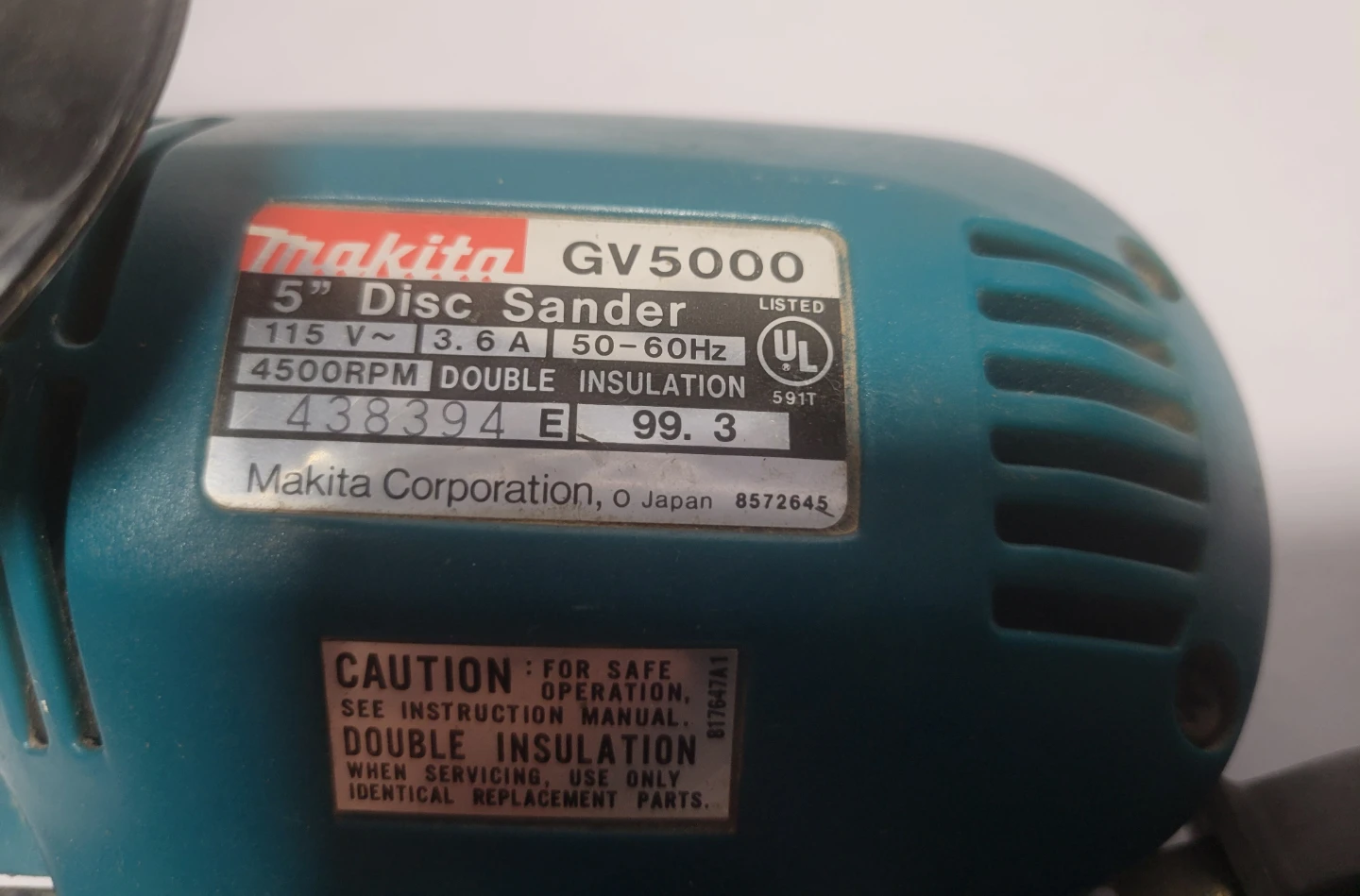 Makita GV5000 5" Disc Sander - photo 3